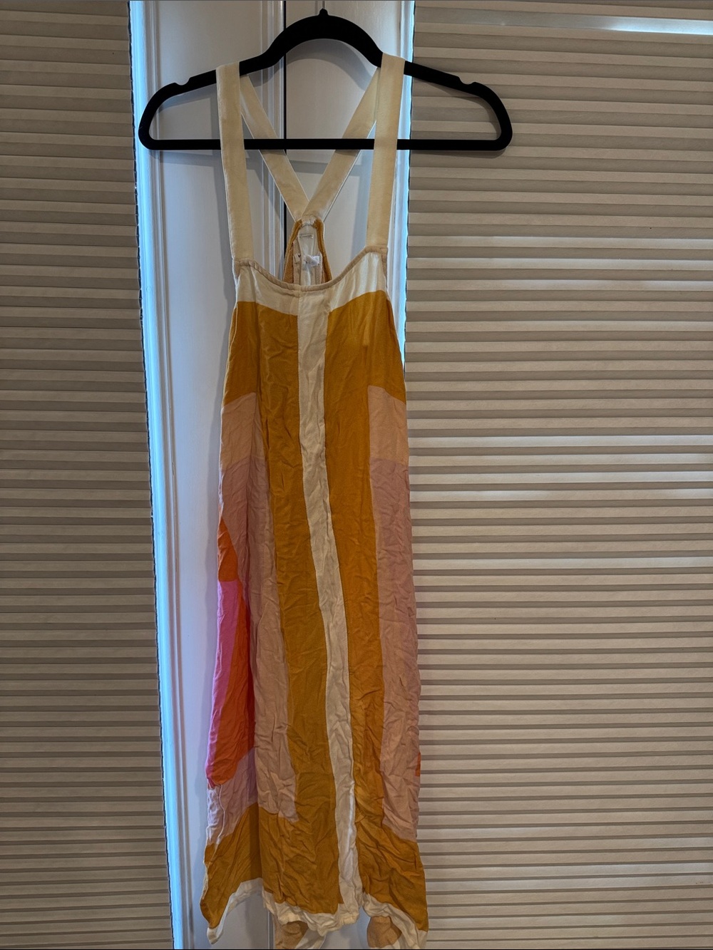 O'Neill Colorblock Maxi Dress in Mustard, Pink & Cream